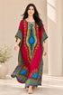 Women’s 100% Cotton African Print Kaftan Dress – Plus Size Dashiki Beach Cover-Up with Pockets