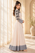 Women’s Beige Abaya Maxi Dress with Floral Sleeves and Belt