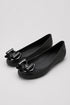 Women's Slip-On Jelly Ballet Flats with Elegant Bow Detail