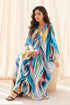 Women’s Soft Boho Print Kaftan Dress – Long V-Neck Beach and Swimwear Cover-Up