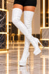 Women's White Patent Thigh High Over The Knee Stiletto Boots Zip 14777