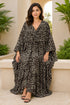 Black Leapord Women’s Printed Cotton Kaftan Maxi Dress – Loose Beach and Swimwear Cover-Up