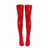 Women's Red Patent Thigh High Over The Knee Front Lace Up Stiletto Boots 11720