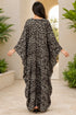 Black Leapord Women’s Printed Cotton Kaftan Maxi Dress – Loose Beach and Swimwear Cover-Up