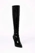 Black Patent Thigh High Stiletto Boots – 12051