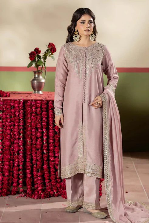 Zarqun Embroidered Raw Silk 3PC Suit 25102A