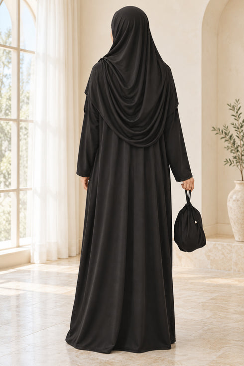 Prien Women’s Muslim Prayer Dress Set with Hijab and Carry Bag