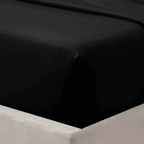 Black Extra Deep Fitted Microfiber Sheets 40cm, Shrinkage & Fade Resistant