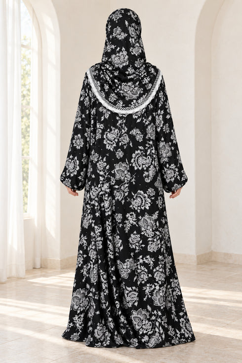 Yaqeen Women’s One-Piece Islamic Prayer Dress with Attached Hijab