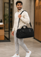 Black GLGHMH Large Gym Bag with Shoe Compartment & Wet Pocket – Lightweight Sports Travel Holdall with 2 Shoe Bags