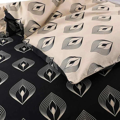 Egyptian cotton Lantern Black & gold Duvet Cover set - 220 Thread