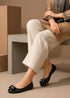 Women's Slip-On Jelly Ballet Flats with Elegant Bow Detail