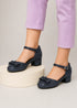 Kids Black Glitter Shoes BS-608