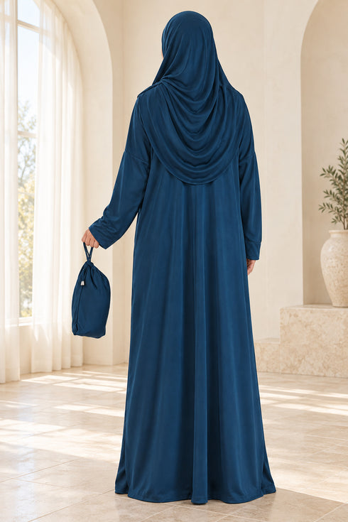 Prien Women’s Muslim Prayer Dress Set with Hijab and Carry Bag