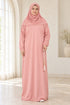 Women’s Muslim Prayer Dress Set with Hijab and Prayer Beads