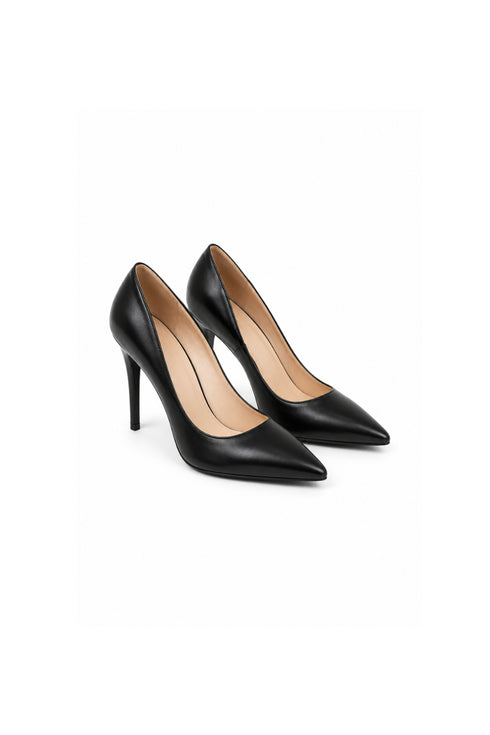 Black Matte Pointed Toe Stiletto Heel Court Shoes – G-924