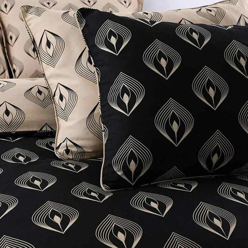 Egyptian cotton Lantern Black & gold Duvet Cover set - 220 Thread