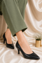 Black Matte Pointed Toe Stiletto Heel Court Shoes – G-924