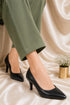 Black Matte Pointed Toe Stiletto Heel Court Shoes – G-924