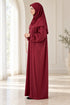 Women’s Muslim Prayer Dress Set with Hijab and Prayer Beads