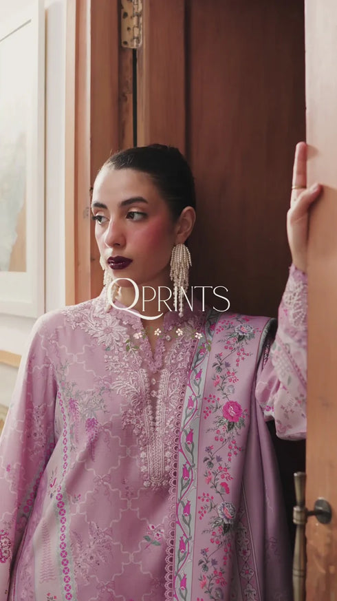 Qalmkar Jacquard Digital Printed Suit QW-03 (A) ELVIRA