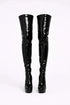 Women's Black Patent Thigh High Over The Knee Stiletto Boots Zip 14777