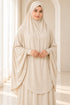 Women’s Two-Piece Prayer Set with Short Khimar and Elastic Waist Skirt