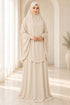 Women’s Two-Piece Prayer Set with Short Khimar and Elastic Waist Skirt