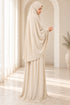 Women’s Two-Piece Prayer Set with Short Khimar and Elastic Waist Skirt