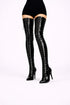 Women's Black Patent Thigh High Over The Knee Front Lace Up Stiletto Boots 11720