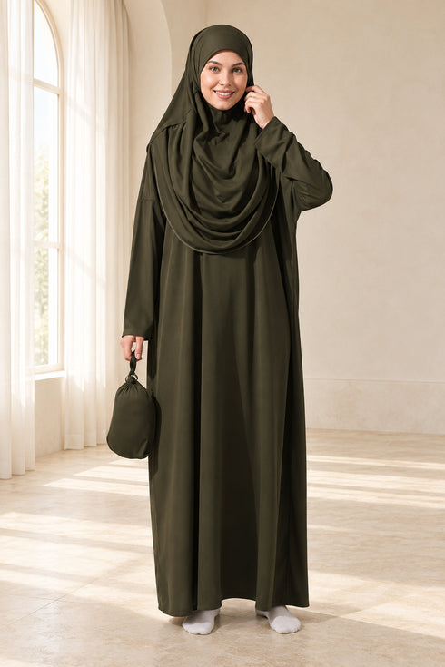 Women’s Islamic Prayer Dress with Hood and Long Sleeves
