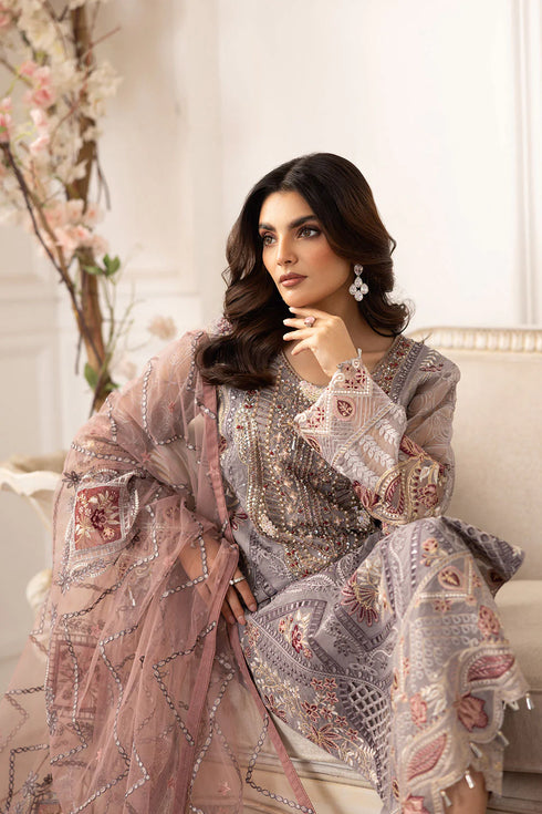 Ramsha Embroidered Organza Suit P-205