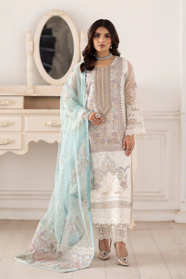 Ramsha Embroidered Organza Suit P-207