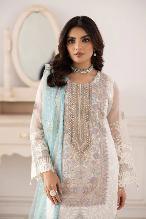 Ramsha Embroidered Organza Suit P-207