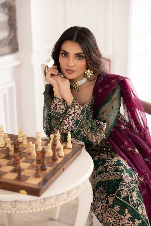 Ramsha Embroidered Organza Suit P-208