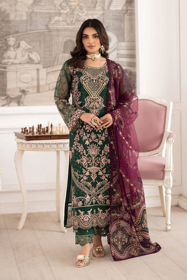 Ramsha Embroidered Organza Suit P-208