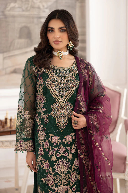 Ramsha Embroidered Organza Suit P-208