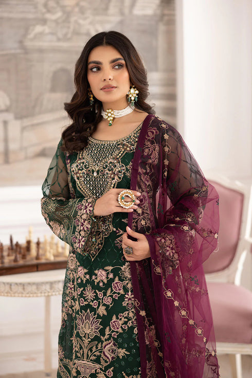 Ramsha Embroidered Organza Suit P-208