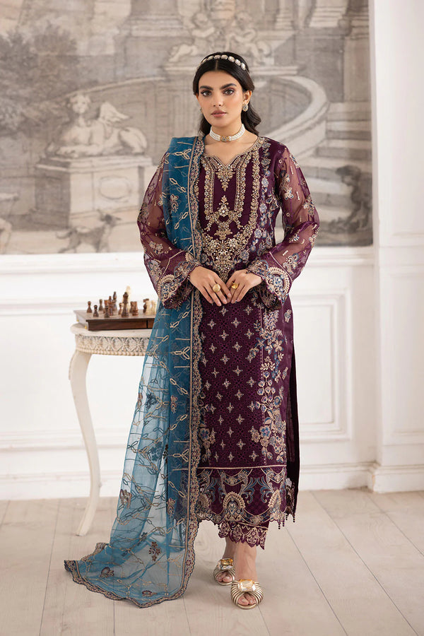 Ramsha Embroidered Organza Suit P-210