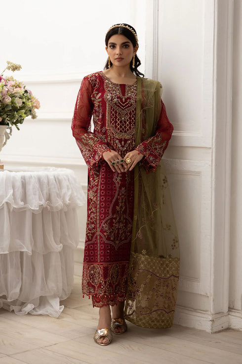 Ramsha Embroidered Organza Suit P-204