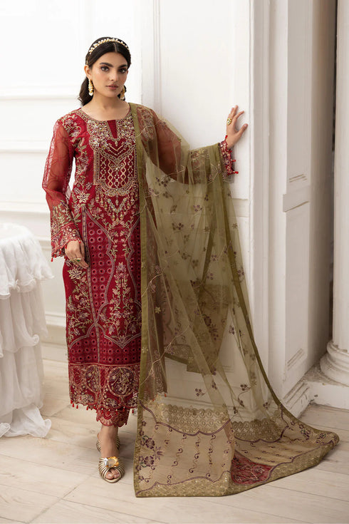 Ramsha Embroidered Organza Suit P-204