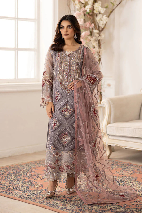 Ramsha Embroidered Organza Suit P-205