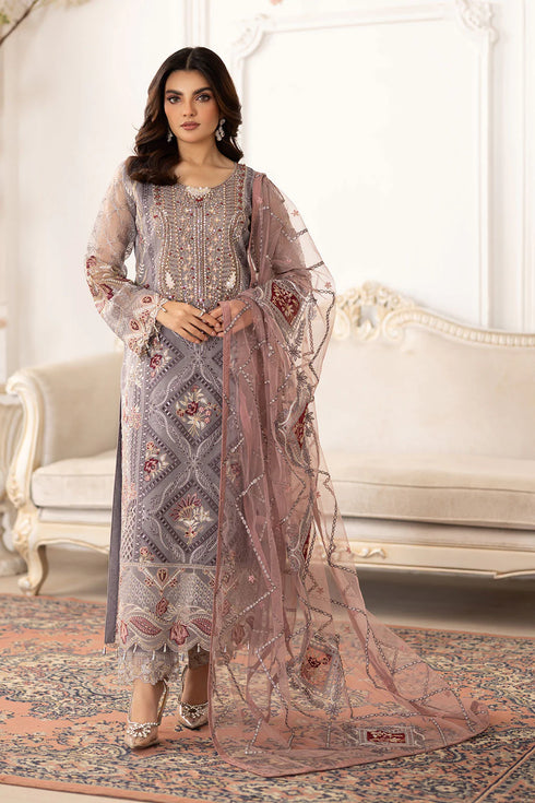 Ramsha Embroidered Organza Suit P-205