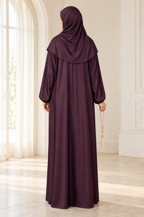 Women’s Muslim Prayer Dress Set with Hijab and Prayer Beads