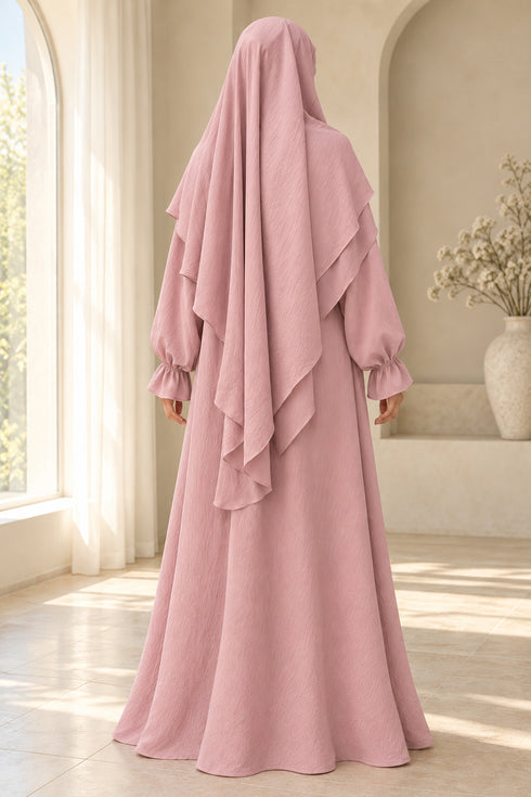 Yaqeen Women’s Abaya and Diamond-Cut Khimar Two-Piece Prayer Set