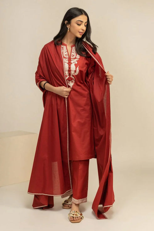 Khaadi Embroidered Cotton 3 Piece Suit EET24217