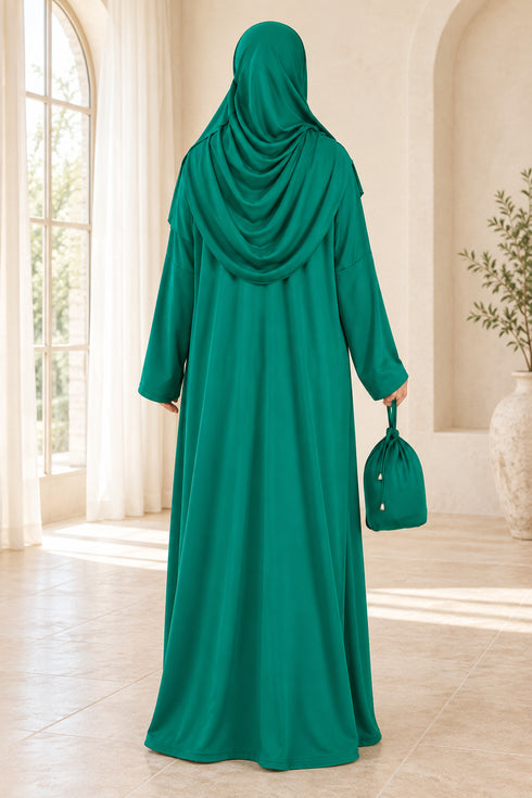 Prien Women’s Muslim Prayer Dress Set with Hijab and Carry Bag