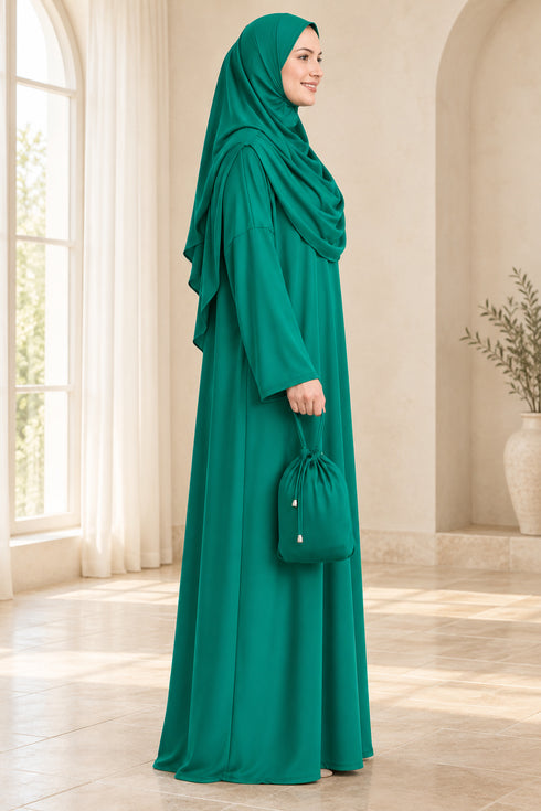 Prien Women’s Muslim Prayer Dress Set with Hijab and Carry Bag