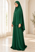 Women’s Two-Piece Prayer Set with Short Khimar and Elastic Waist Skirt