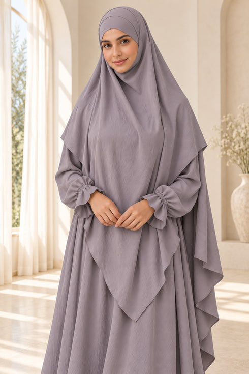 Yaqeen Women’s Abaya and Diamond-Cut Khimar Two-Piece Prayer Set
